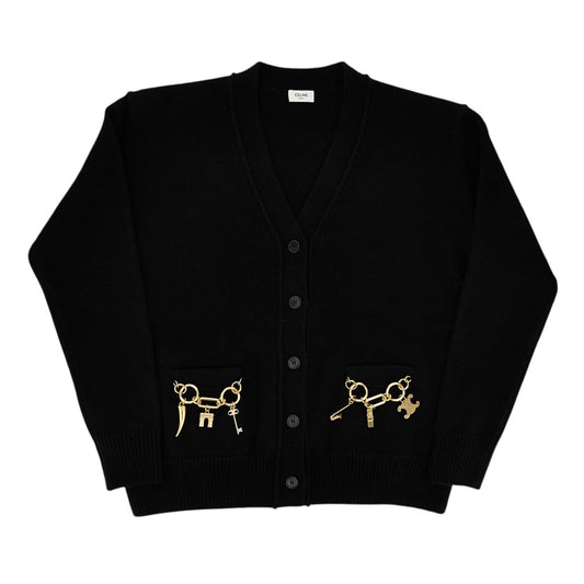 Celine Oversized cardigan with metal charms