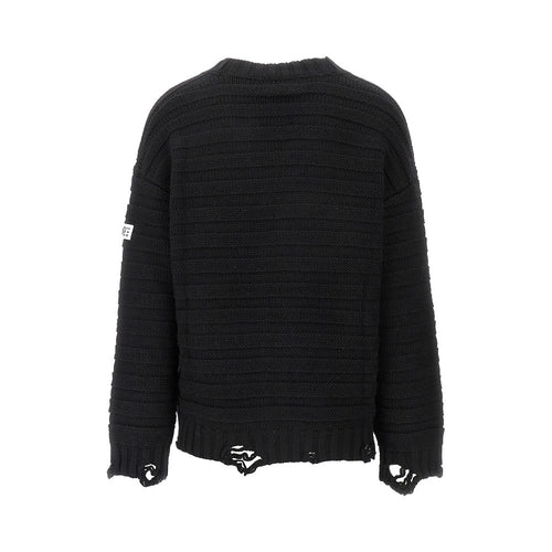MM6 Maison Margiela Distressed wool blend cardigan