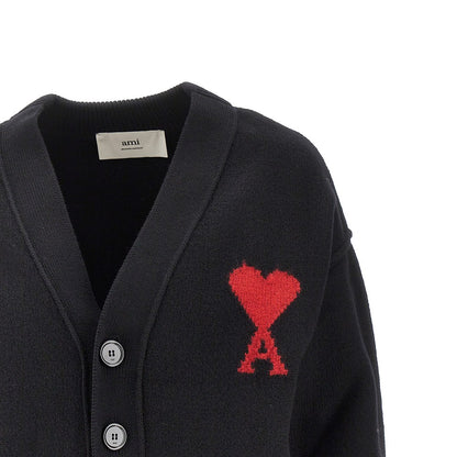 AMI Wool cardigan with 'Ami de Coeur' inlay
