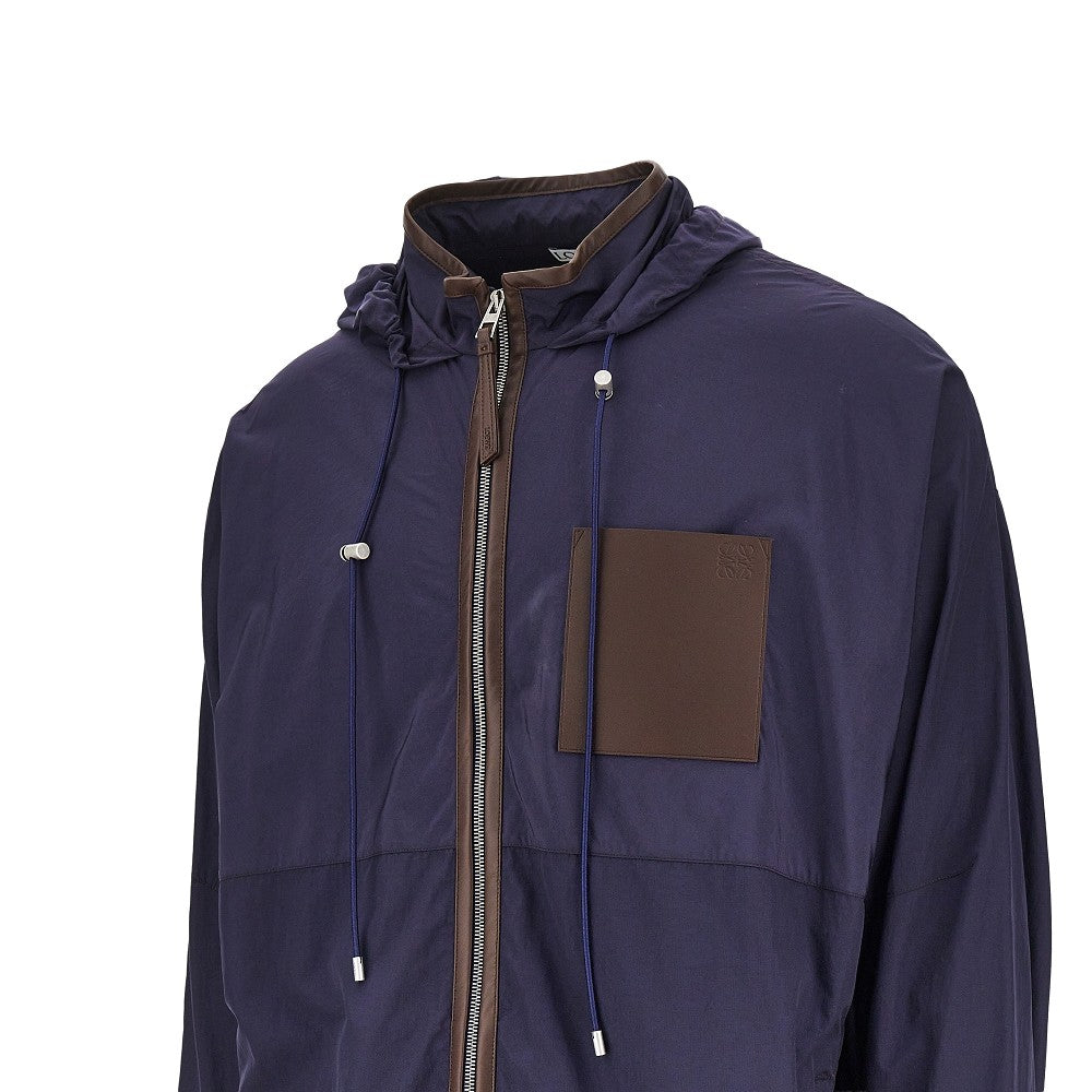 LOEWE Micro ripstop jacket with leather details