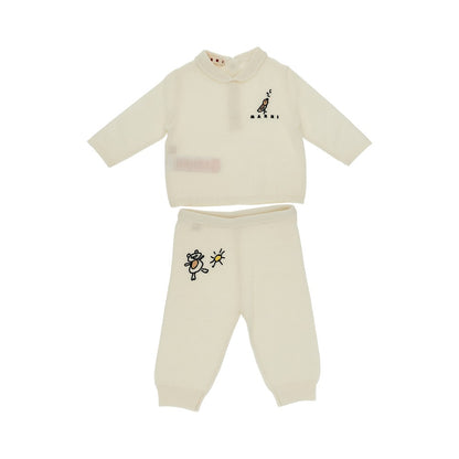 MARNI Embroidered wool-blend two-piece set