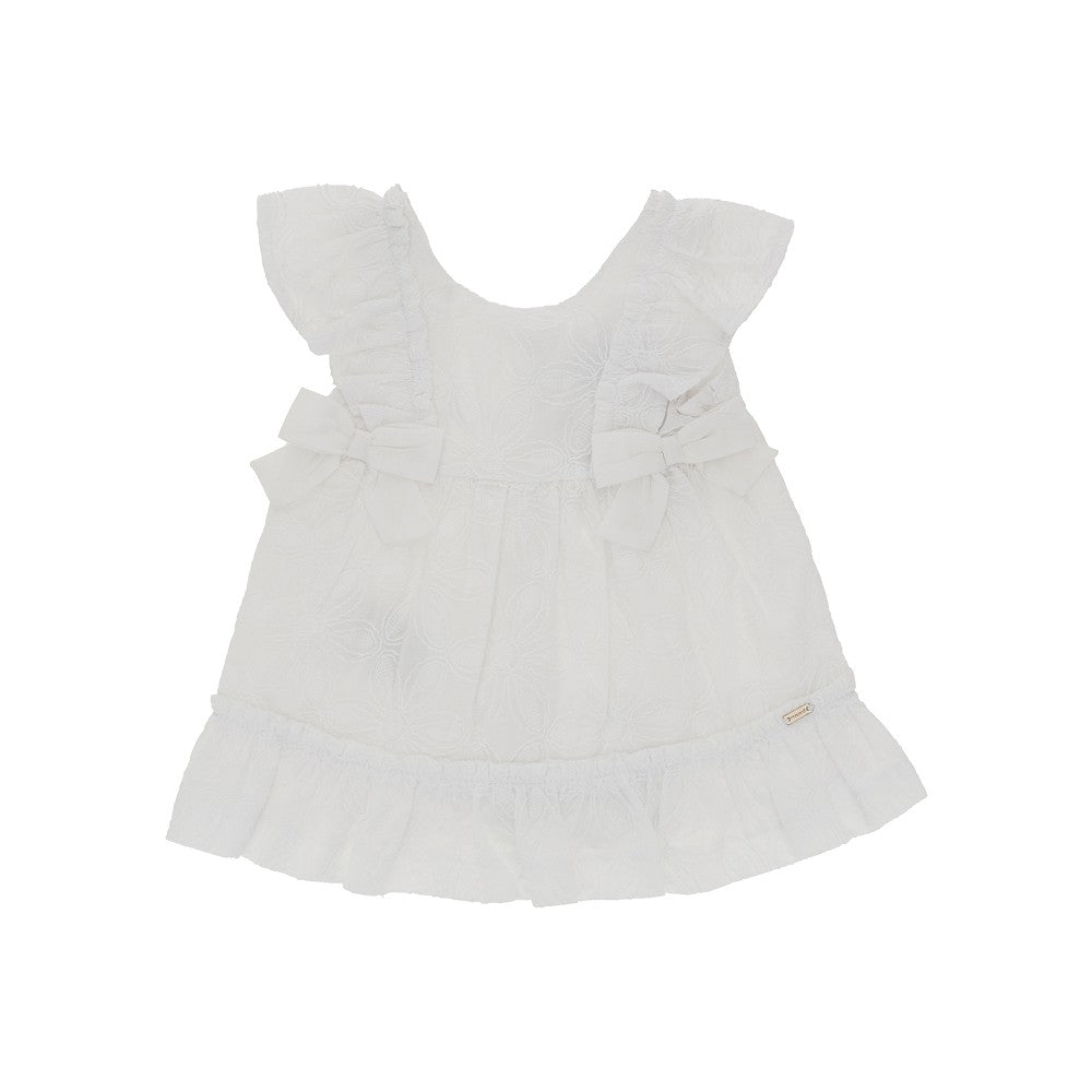 Mayoral Floral embroidery cotton mini dress