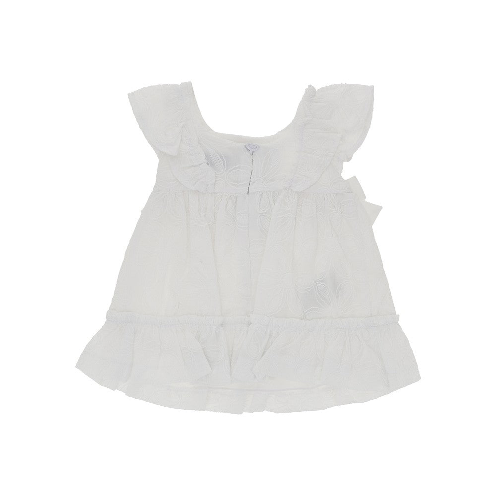 Mayoral Floral embroidery cotton mini dress