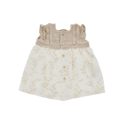 1 + in the Family Embroidered cotton and knit baby dress
