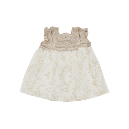 1 + in the Family Embroidered cotton and knit baby dress