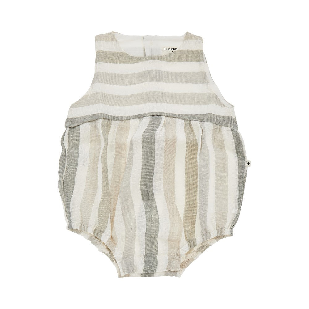 1 + in the Family Striped linen rompers