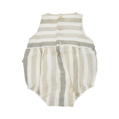 1 + in the Family Striped linen rompers
