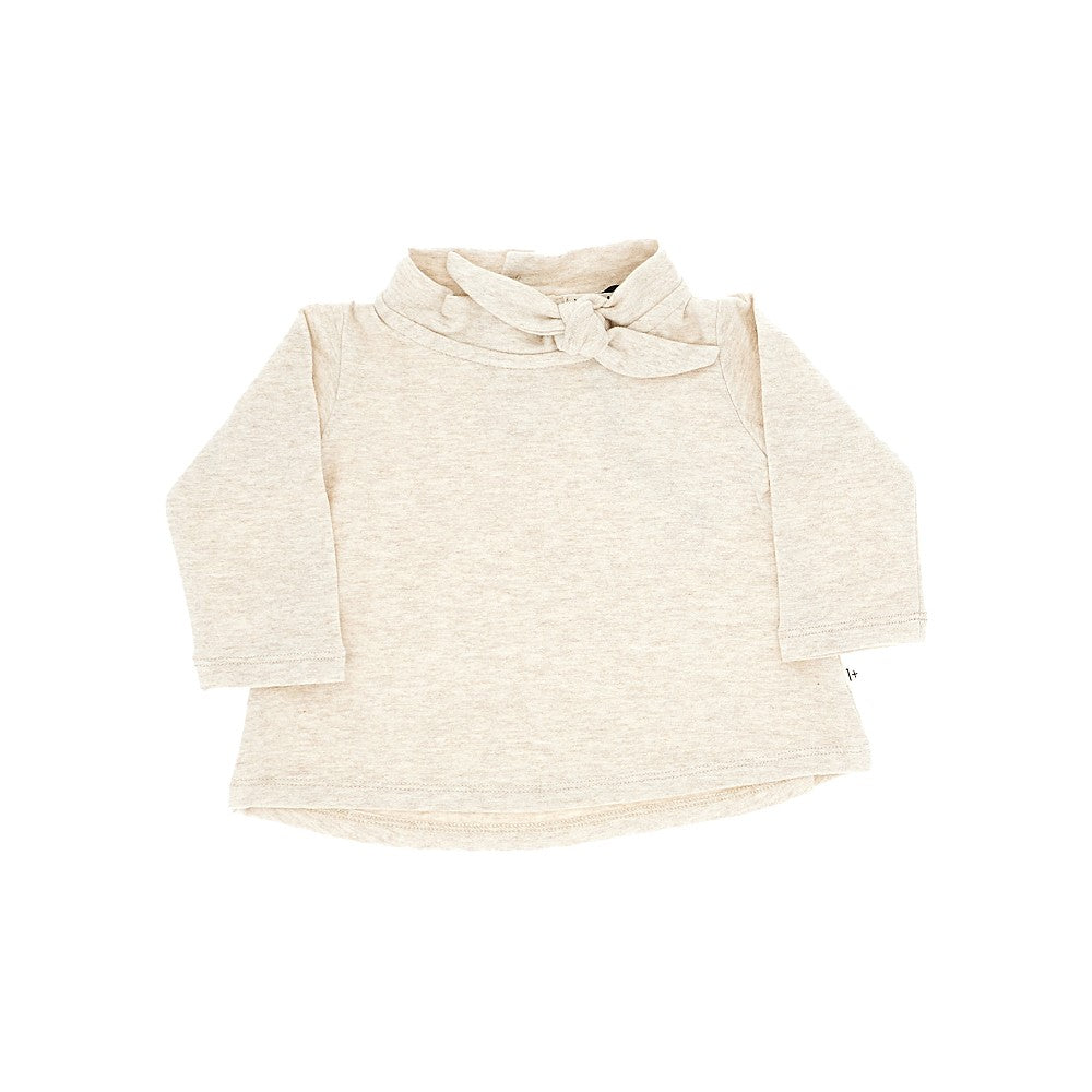 1 + in the Family Neck bow cotton-blend top