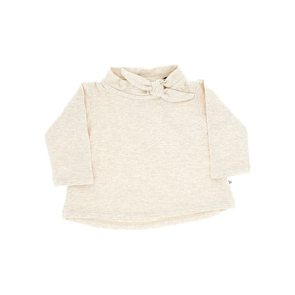 1 + in the Family Neck bow cotton-blend top