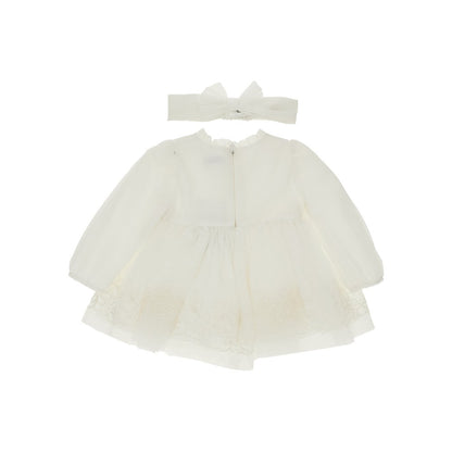 Mayoral Tulle mini dress with embroidered flowers