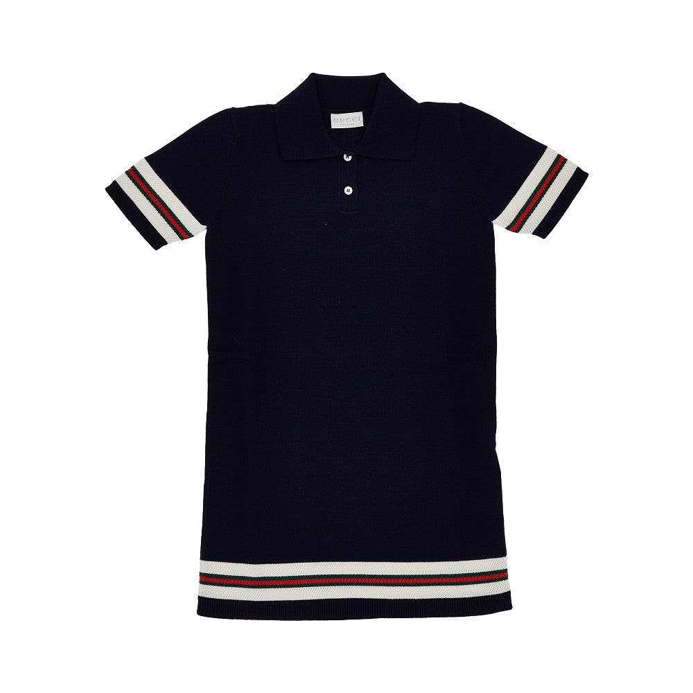 GUCCI Jersey mini dress with Web intarsia