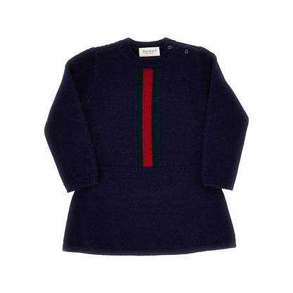 GUCCI Wool mini dress with Web intarsia