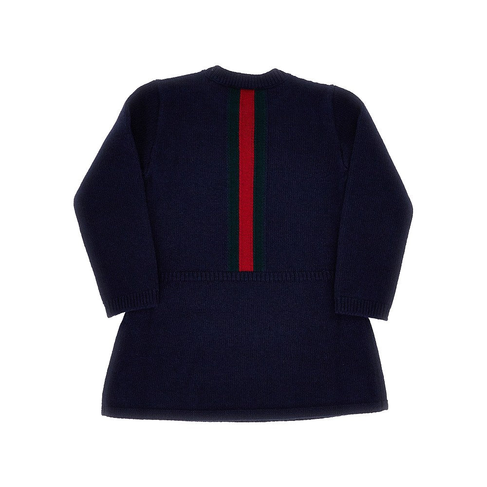 GUCCI Wool mini dress with Web intarsia