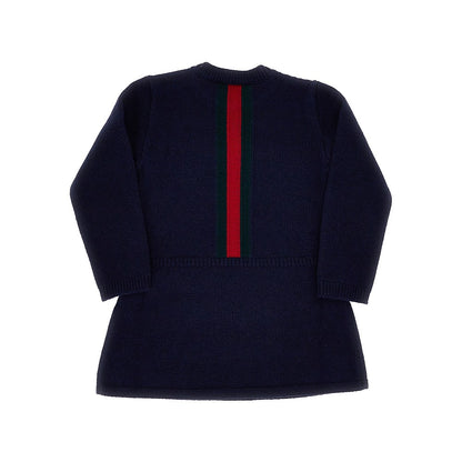 GUCCI Wool mini dress with Web intarsia