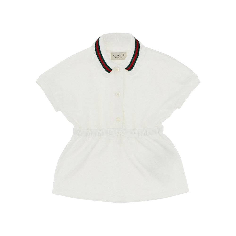 GUCCI Piquet mini dress with Web Ribbon