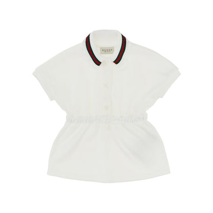 GUCCI Piquet mini dress with Web Ribbon
