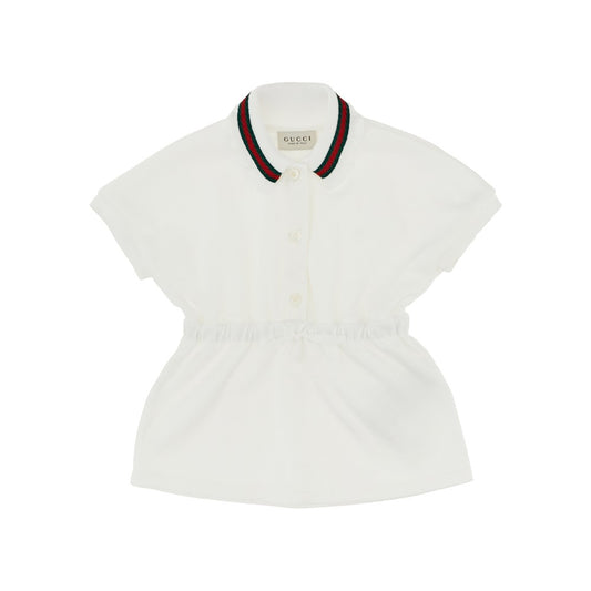 GUCCI Piquet mini dress with Web Ribbon