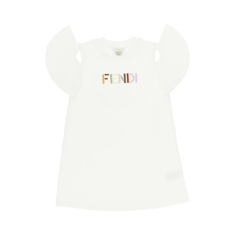 FENDI FENDI embroidery french terry mini dress