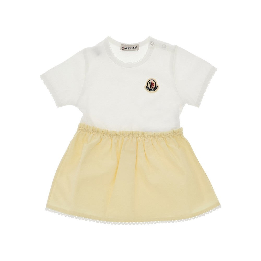 MONCLER Jersey and poplin mini dress