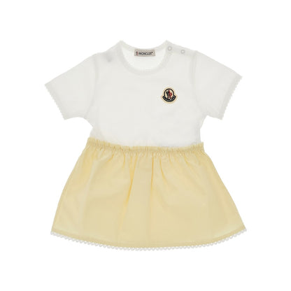 MONCLER Jersey and poplin mini dress
