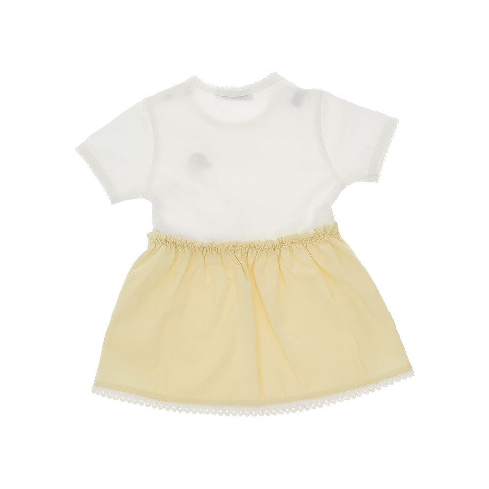 MONCLER Jersey and poplin mini dress