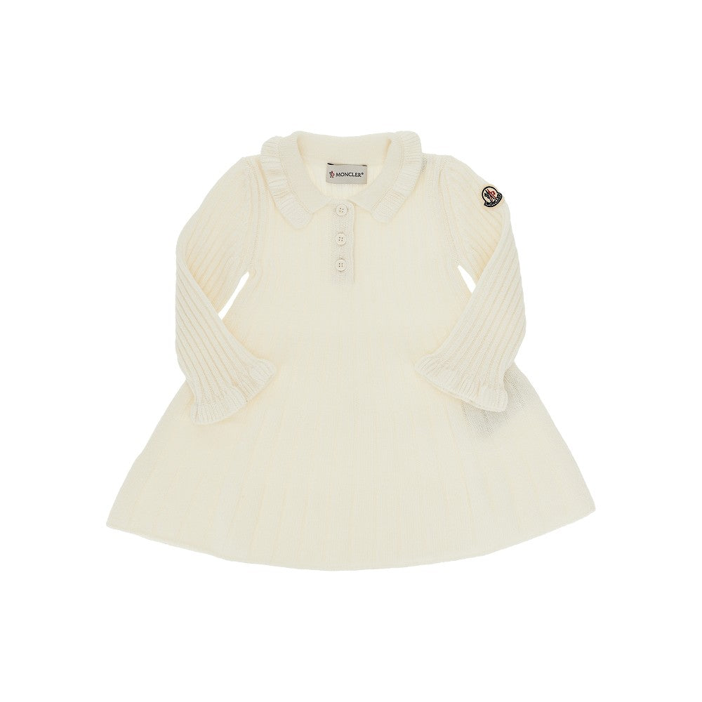 MONCLER Ribbed wool and cashmere mini dress