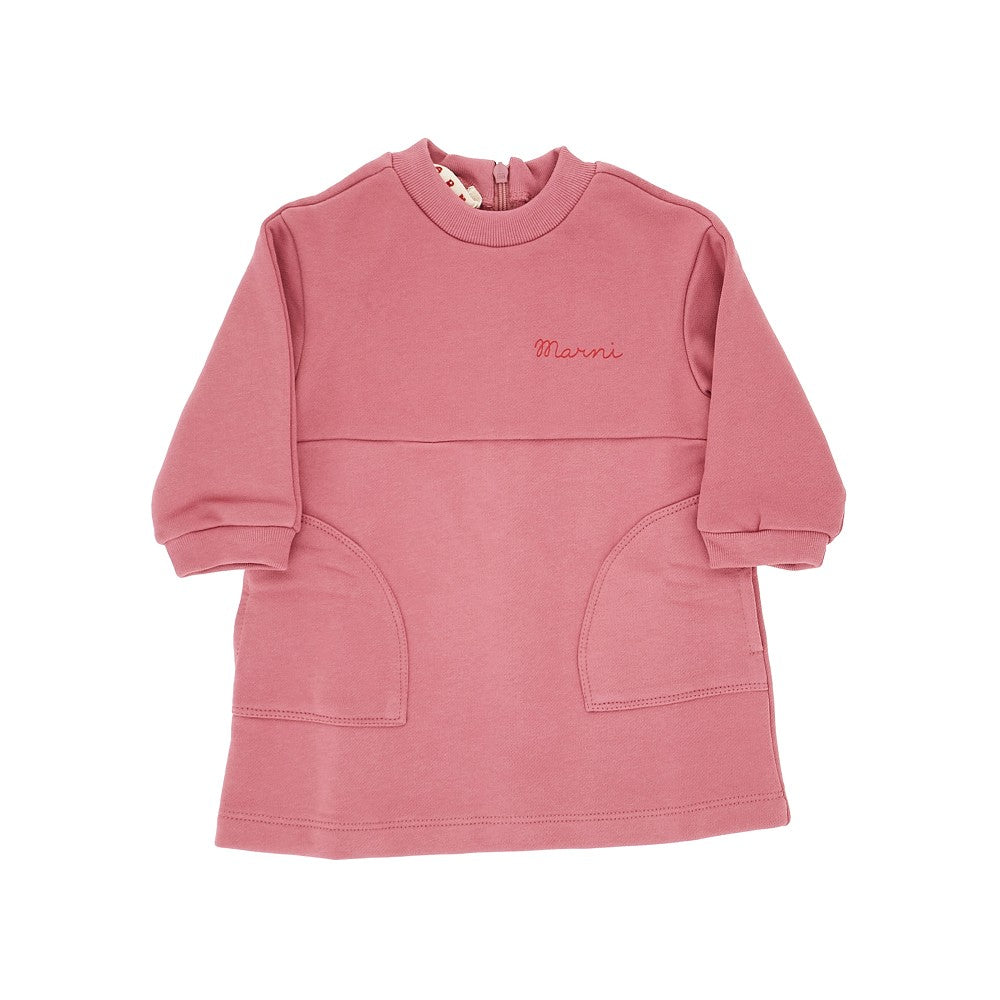 MARNI Cotton mini dress with logo print