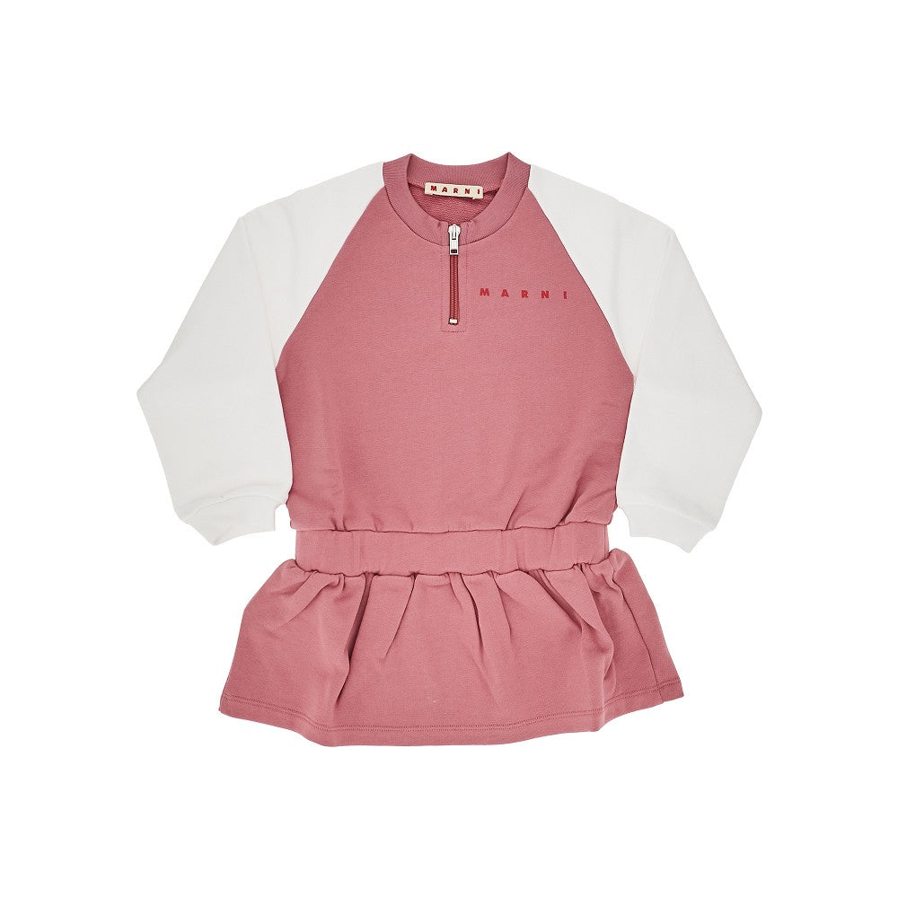 MARNI Logo print french terry mini dress