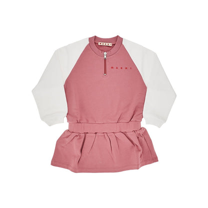 MARNI Logo print french terry mini dress