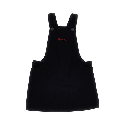 MARNI Cloth skirt overalls with logo embroidery