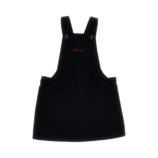 MARNI Cloth skirt overalls with logo embroidery