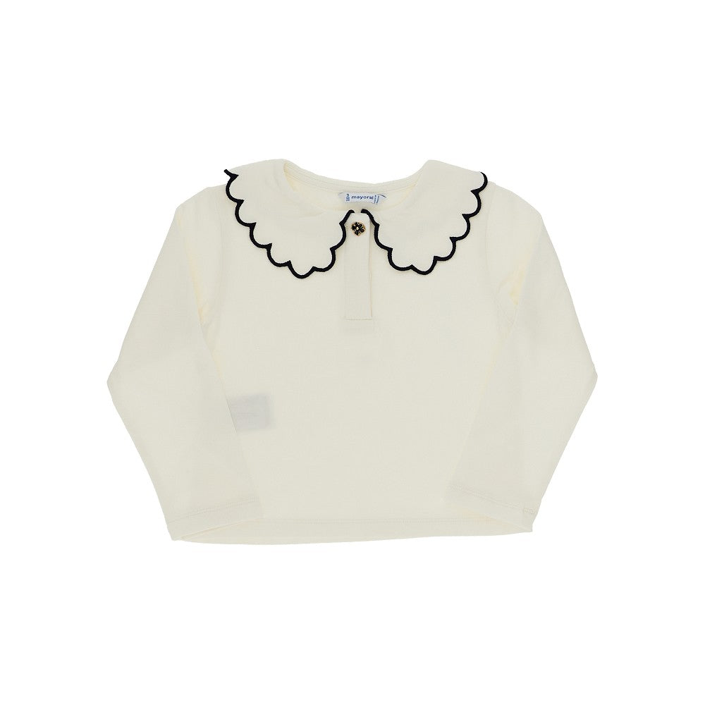 Mayoral Scalloped collar jersey T-shirt