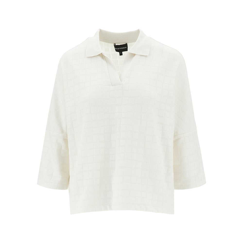 EMPORIO ARMANI Jacquard knit polo shirt