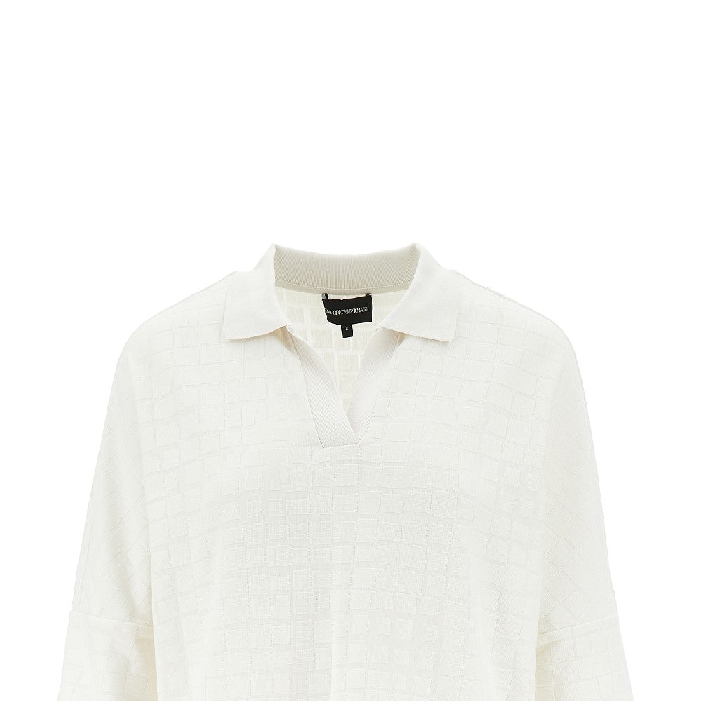 EMPORIO ARMANI Jacquard knit polo shirt