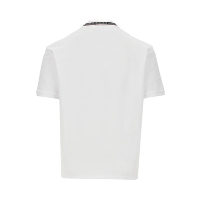 VERSACE Cotton polo shirt with Greca motif