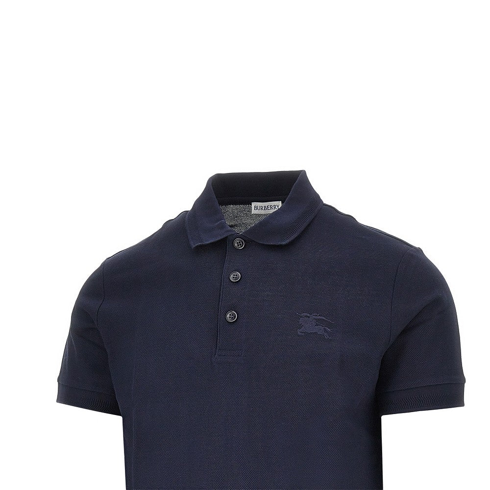 BURBERRY Cotton piquet polo shirt with EKD embroidery