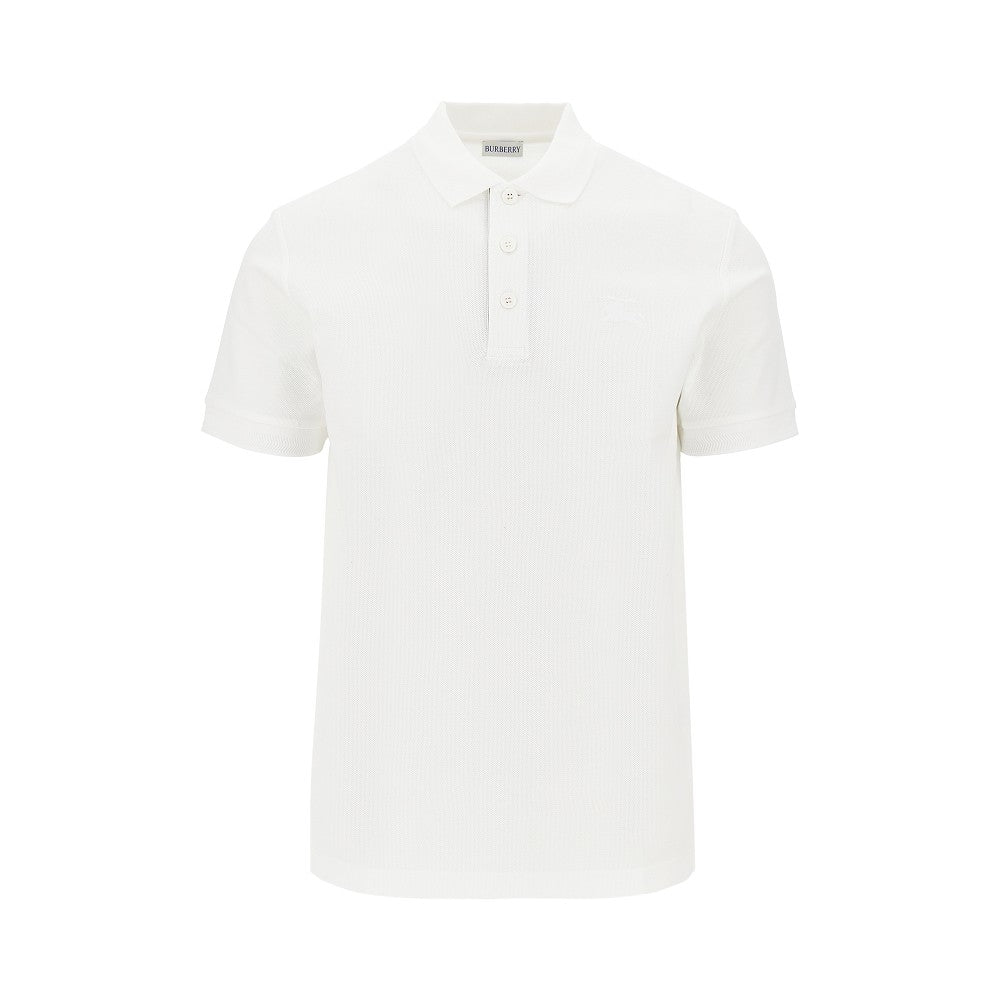 BURBERRY Cotton piquet polo shirt with EKD embroidery