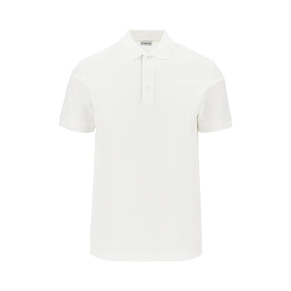 BURBERRY Cotton piquet polo shirt with EKD embroidery