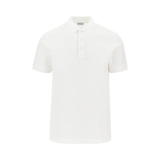 BURBERRY Cotton piquet polo shirt with EKD embroidery