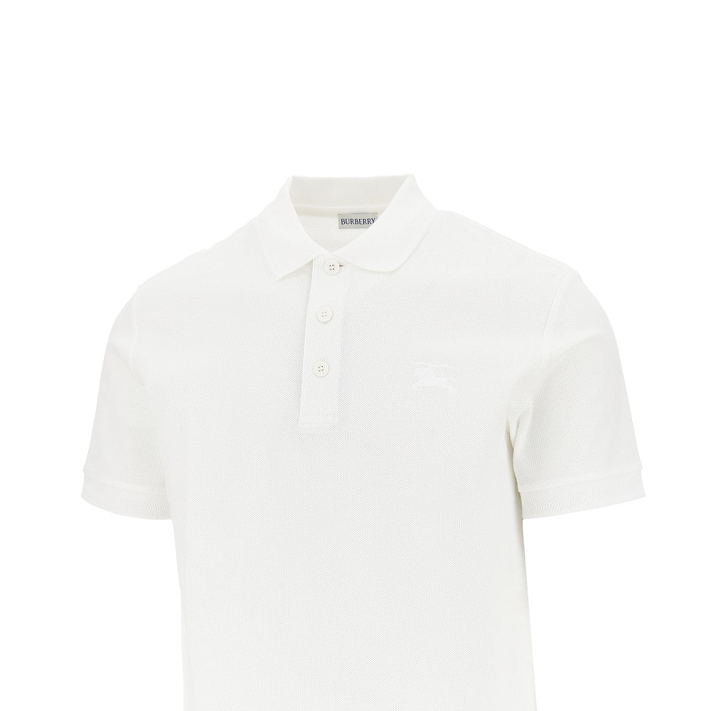 BURBERRY Cotton piquet polo shirt with EKD embroidery
