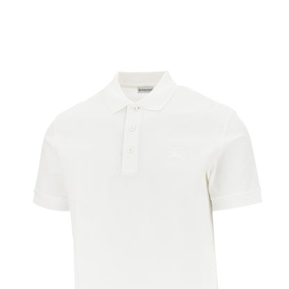 BURBERRY Cotton piquet polo shirt with EKD embroidery