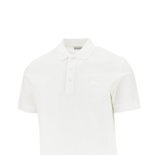 BURBERRY Cotton piquet polo shirt with EKD embroidery