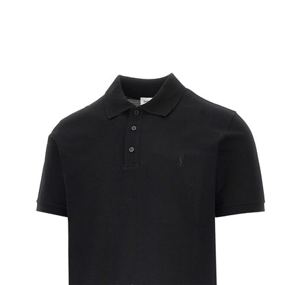 SAINT LAURENT Cassandre embroidery Boxy polo shirt