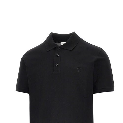 SAINT LAURENT Cassandre embroidery Boxy polo shirt