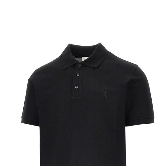 SAINT LAURENT Cassandre embroidery Boxy polo shirt