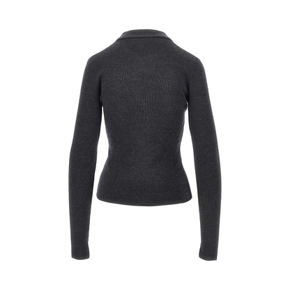 Ganni Butterfly buttons knitted polo shirt
