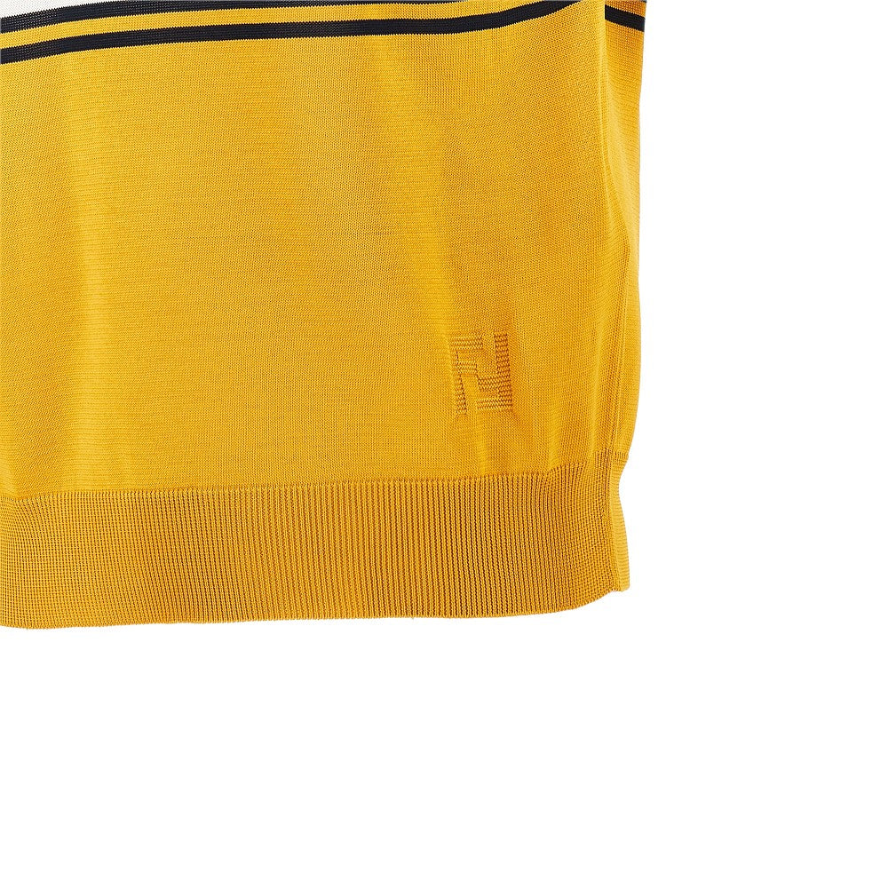 FENDI Striped knit polo shirt