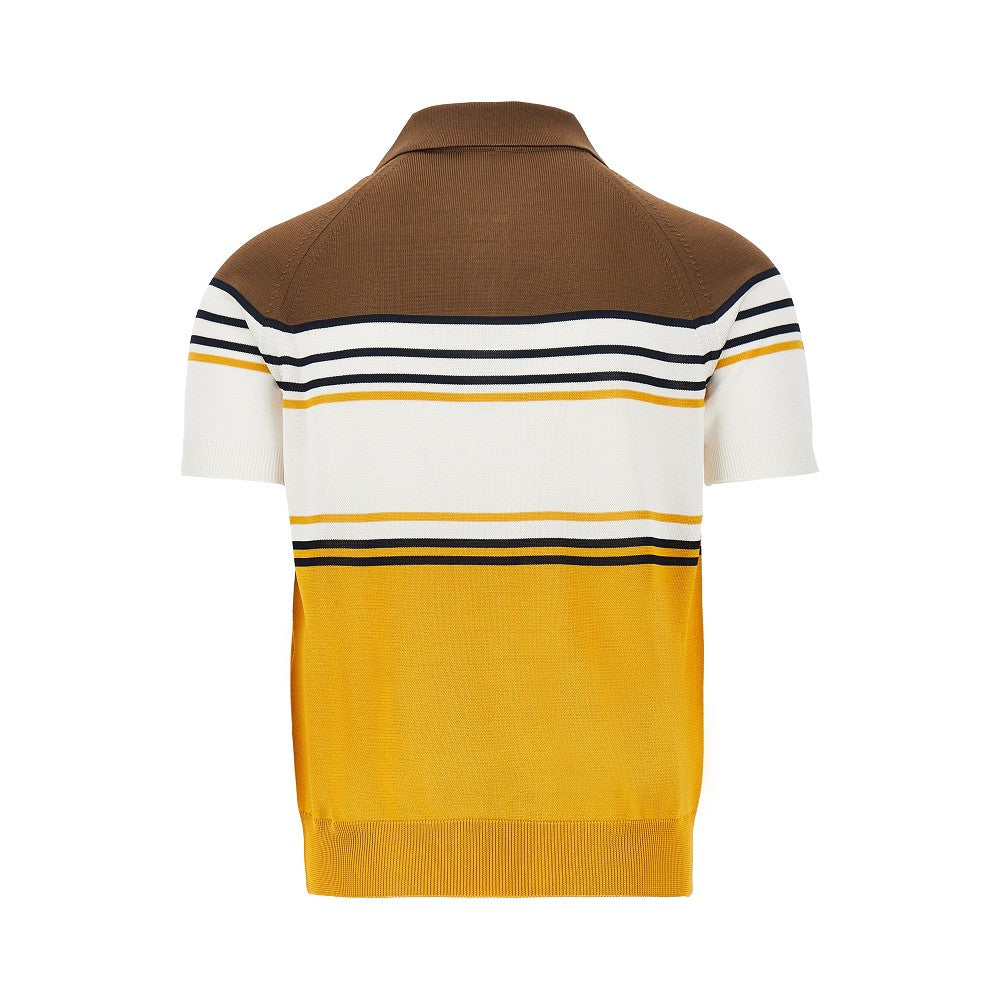 FENDI Striped knit polo shirt