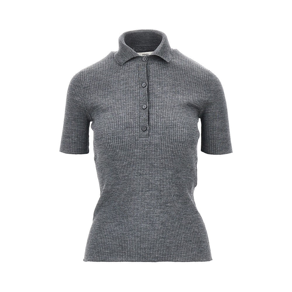FENDI Ribbed knit polo shirt