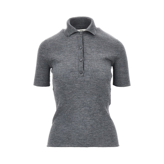 FENDI Ribbed knit polo shirt